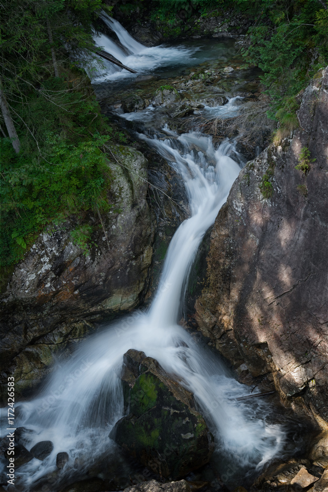 Mickiewicz waterfall, Roztoka creek, High Tatras, Poland