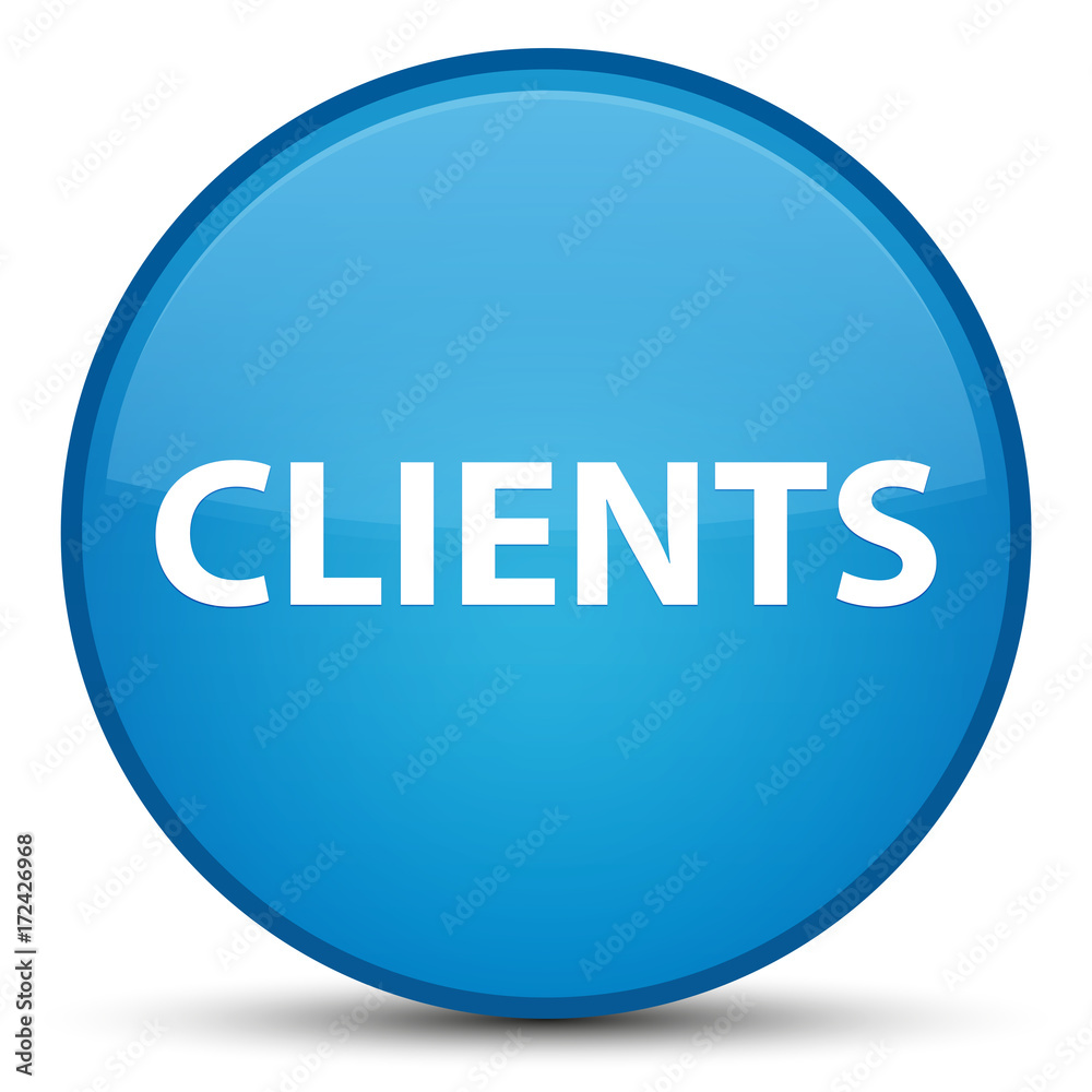 Clients special cyan blue round button Clients special cyan blue round button