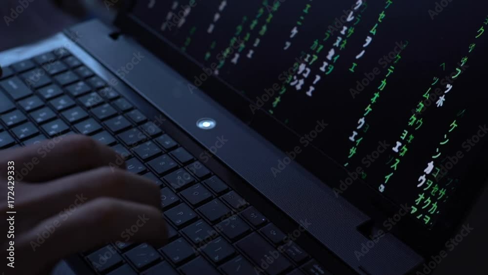 Man Use Laptop Keyboard With Shift With Illumination And Color Matrix Man Use Laptop Keyboard With Shift With Illumination And Color Matrix