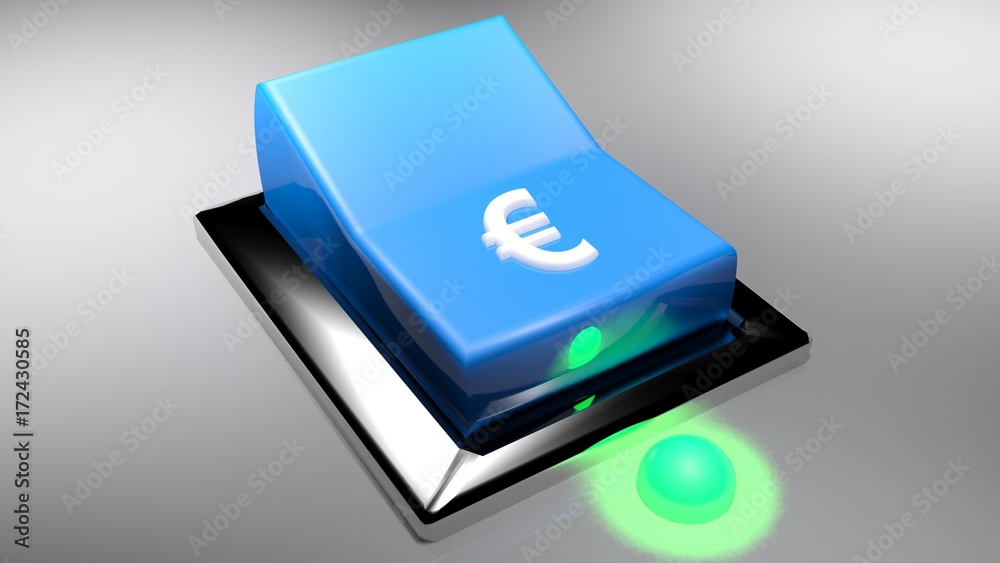Blue switch with dollar sign - 3D rendering Blue switch with dollar sign - 3D rendering