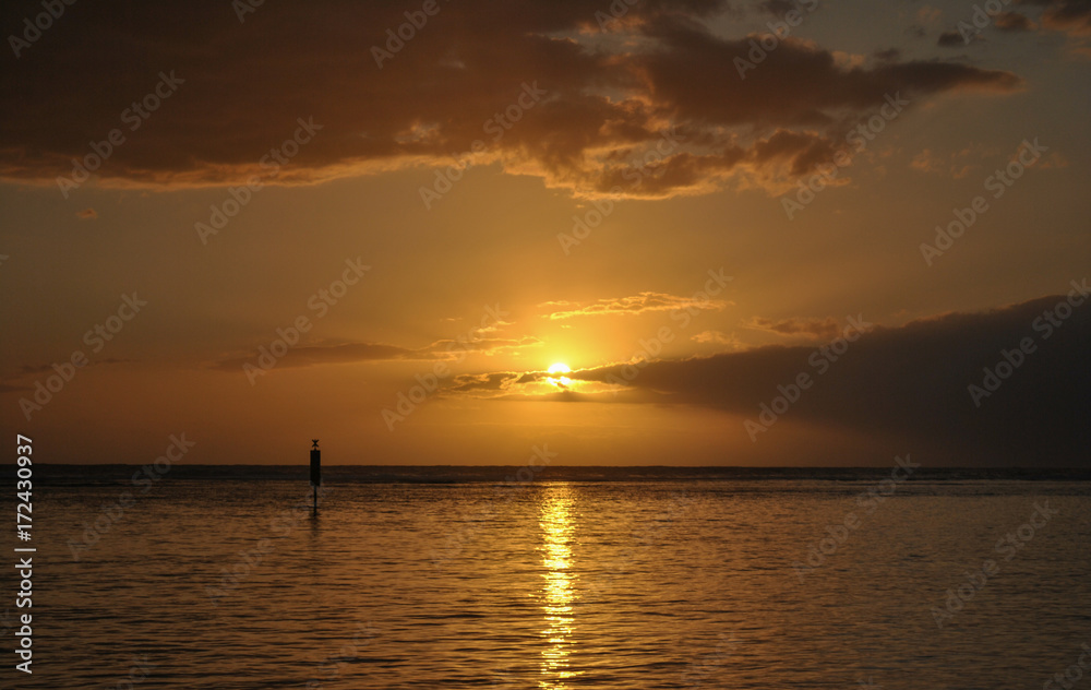 Sunset, beach Reunion Island