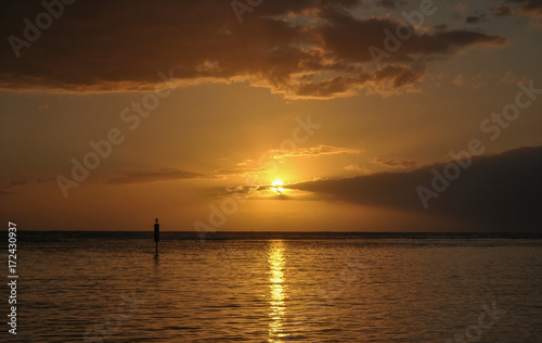 Sunset, beach Reunion Island © Arako Space