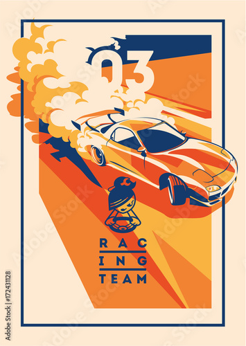 Burnout car, Japanese drift sport, Street racing