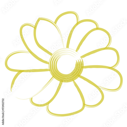 Isolated flower outline on a white background, Vector illustration