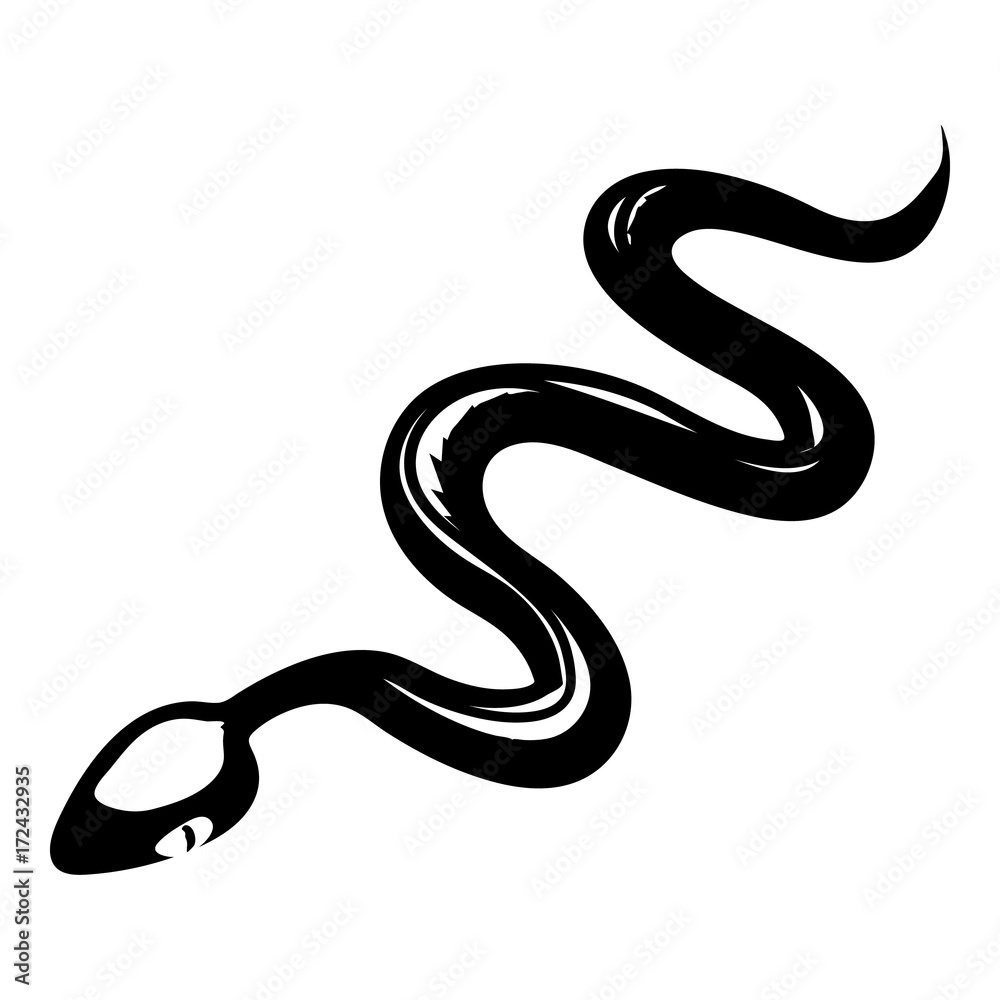 Fototapeta premium Tropical snake icon, simple style