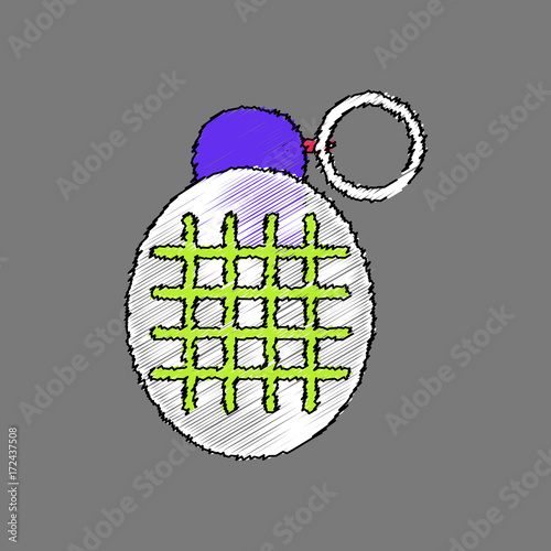 flat shading style icon military frag grenade