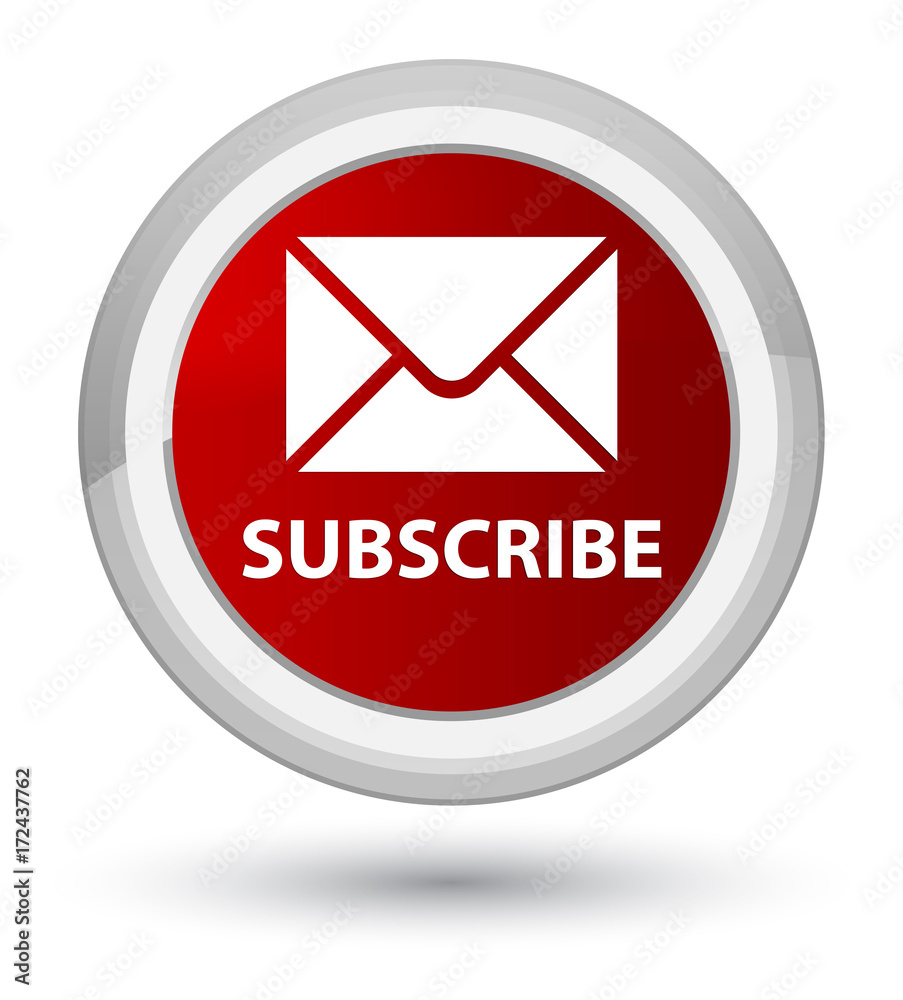 Subscribe (email icon) prime red round button Subscribe (email icon) prime red round button