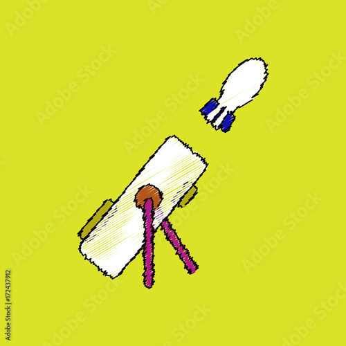 flat shading style icon military mortar and shell