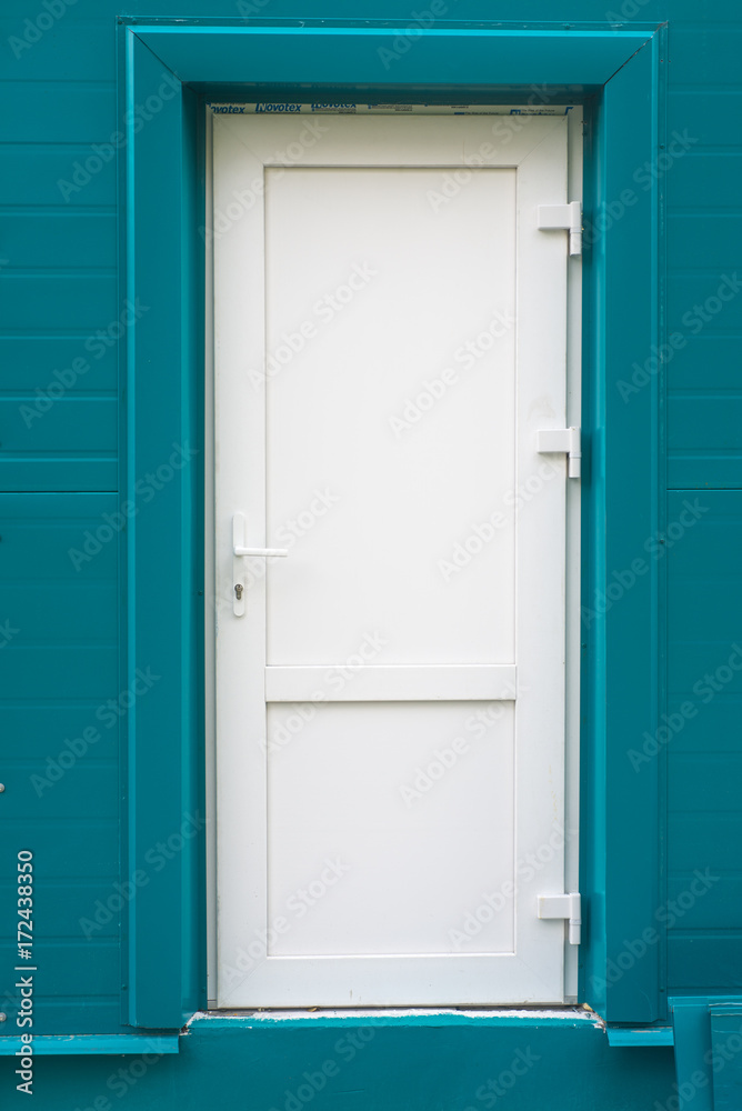 Metall door outside park administration Metall door outside park administration