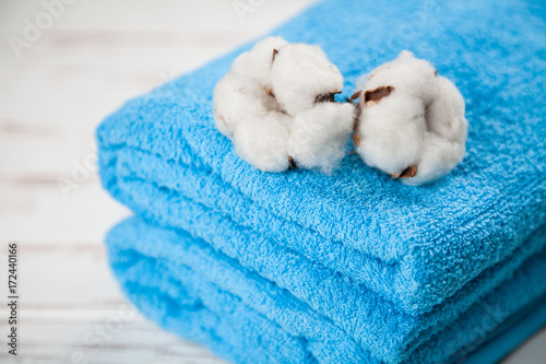 Soft blue towels