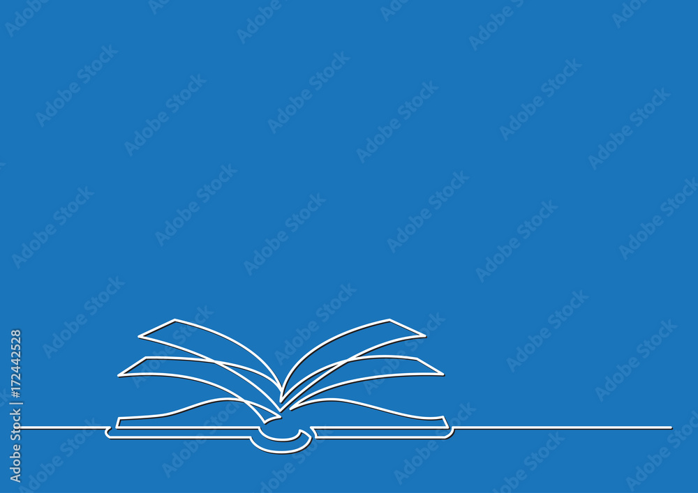 one line drawing of isolated vector object - open book Stock Vector ...