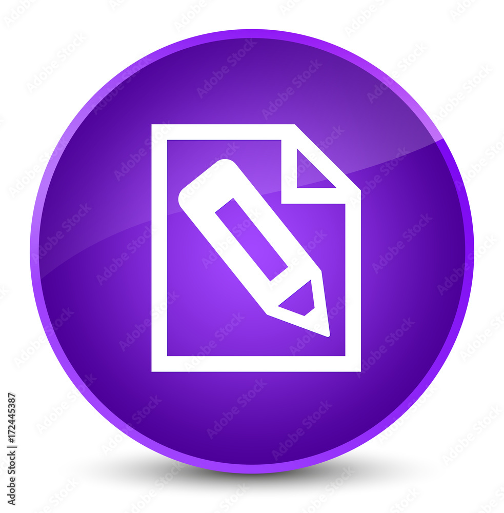 Pencil in page icon elegant purple round button Pencil in page icon elegant purple round button