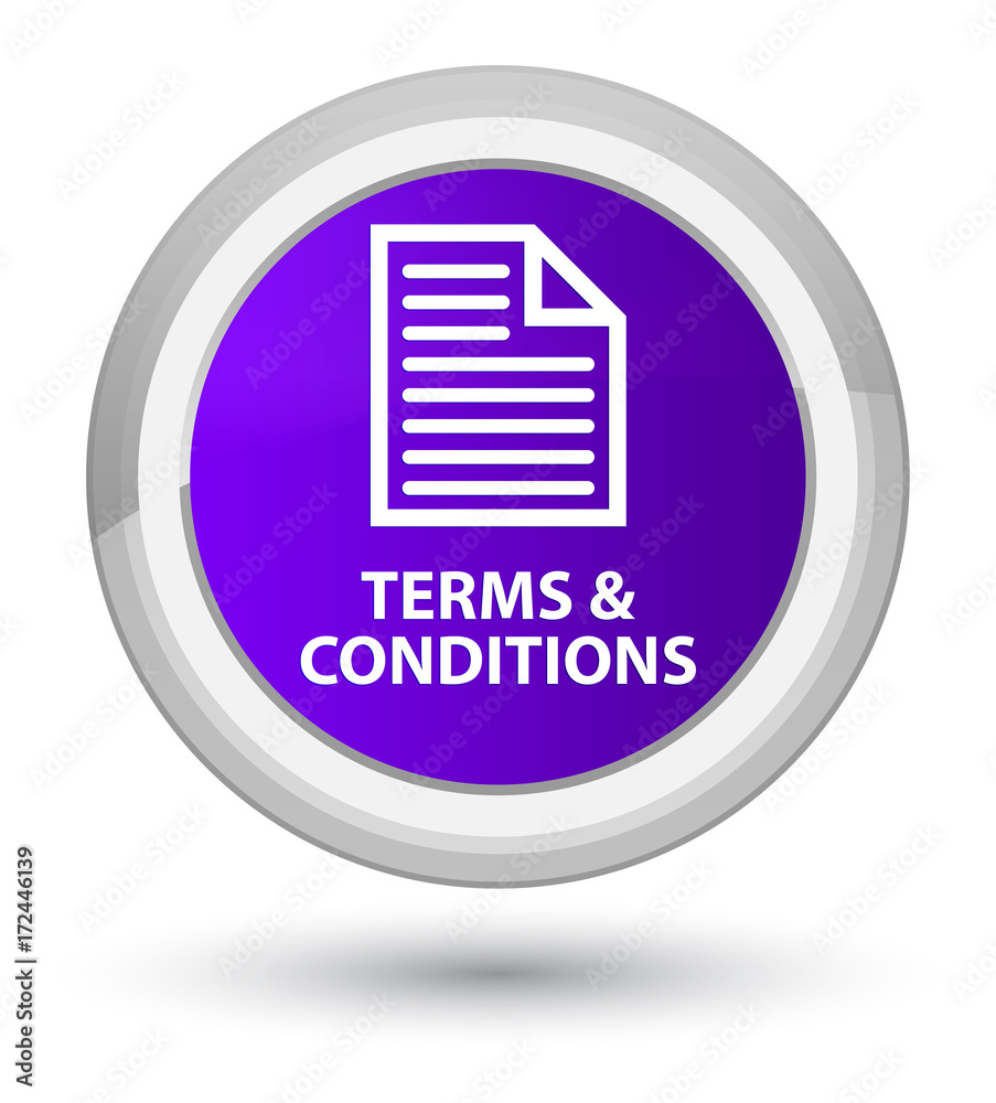 Terms and conditions (page icon) prime purple round button