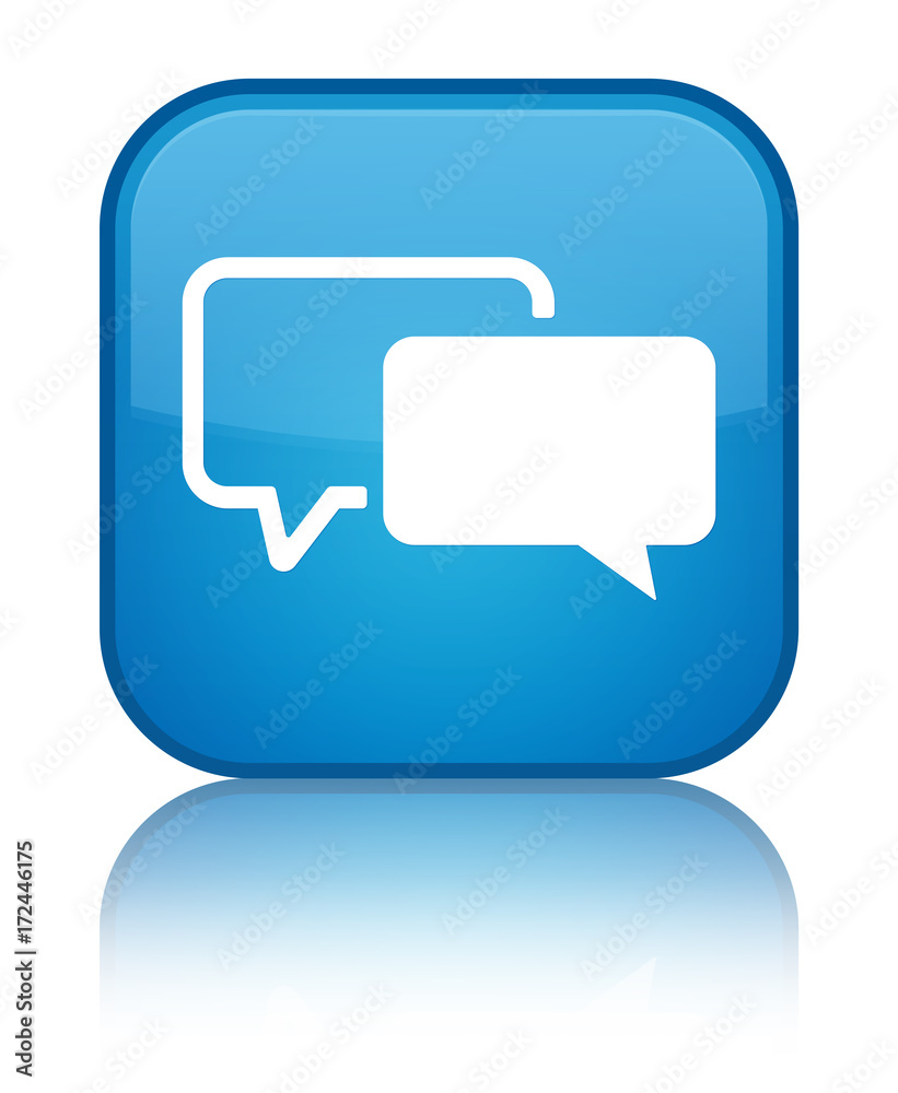 Testimonials icon special cyan blue square button Testimonials icon special cyan blue square button