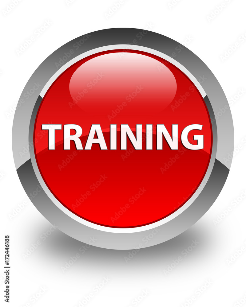 Training glossy red round button Training glossy red round button