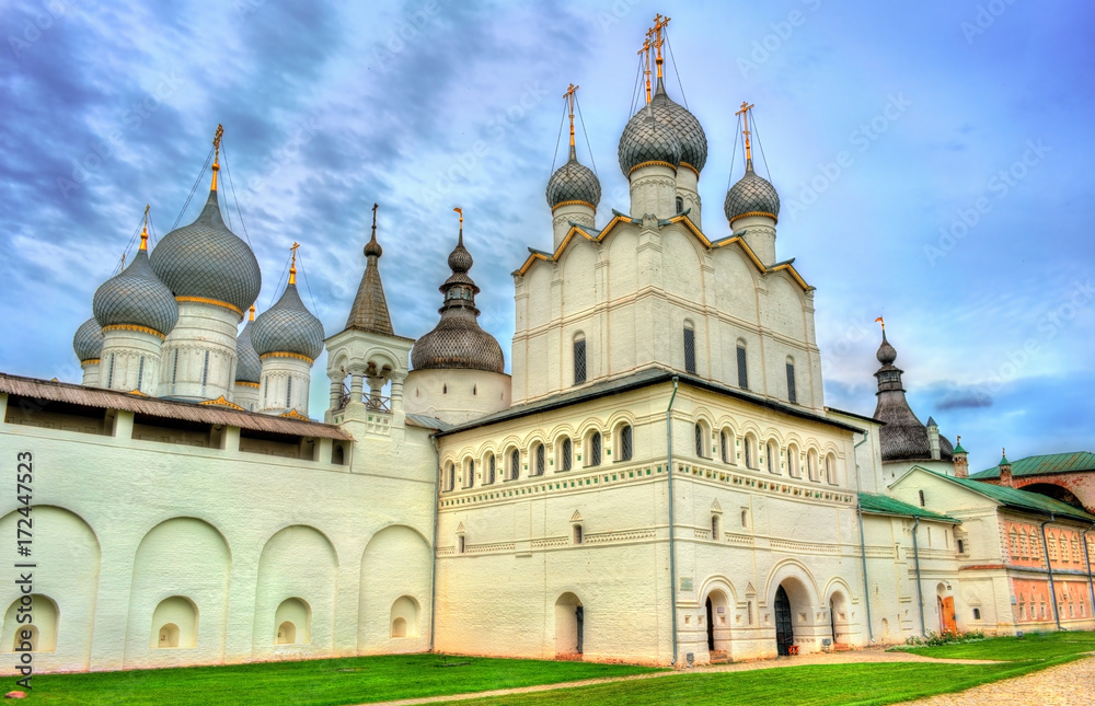 Church of the Resurrection of Christ and the Assumption Cathedral at Rostov Kremlin, Yaroslavl oblast, Russia