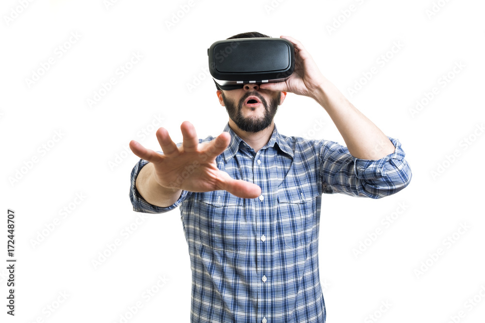 Man with vr goggles Man with vr goggles