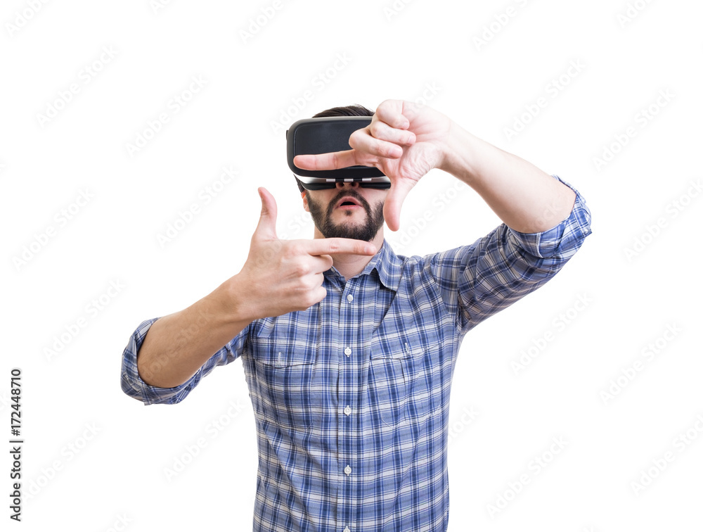 Man with vr goggles Man with vr goggles