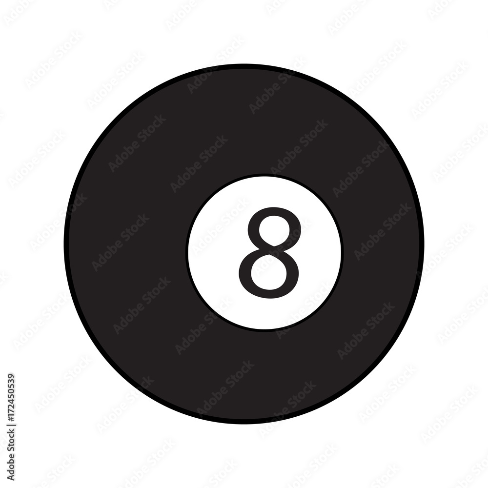 Isolated billiard ball on a white background, Vector illustration Isolated billiard ball on a white background, Vector illustration
