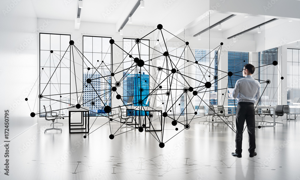 Networking and social communication concept as effective point for modern business Networking and social communication concept as effective point for modern business