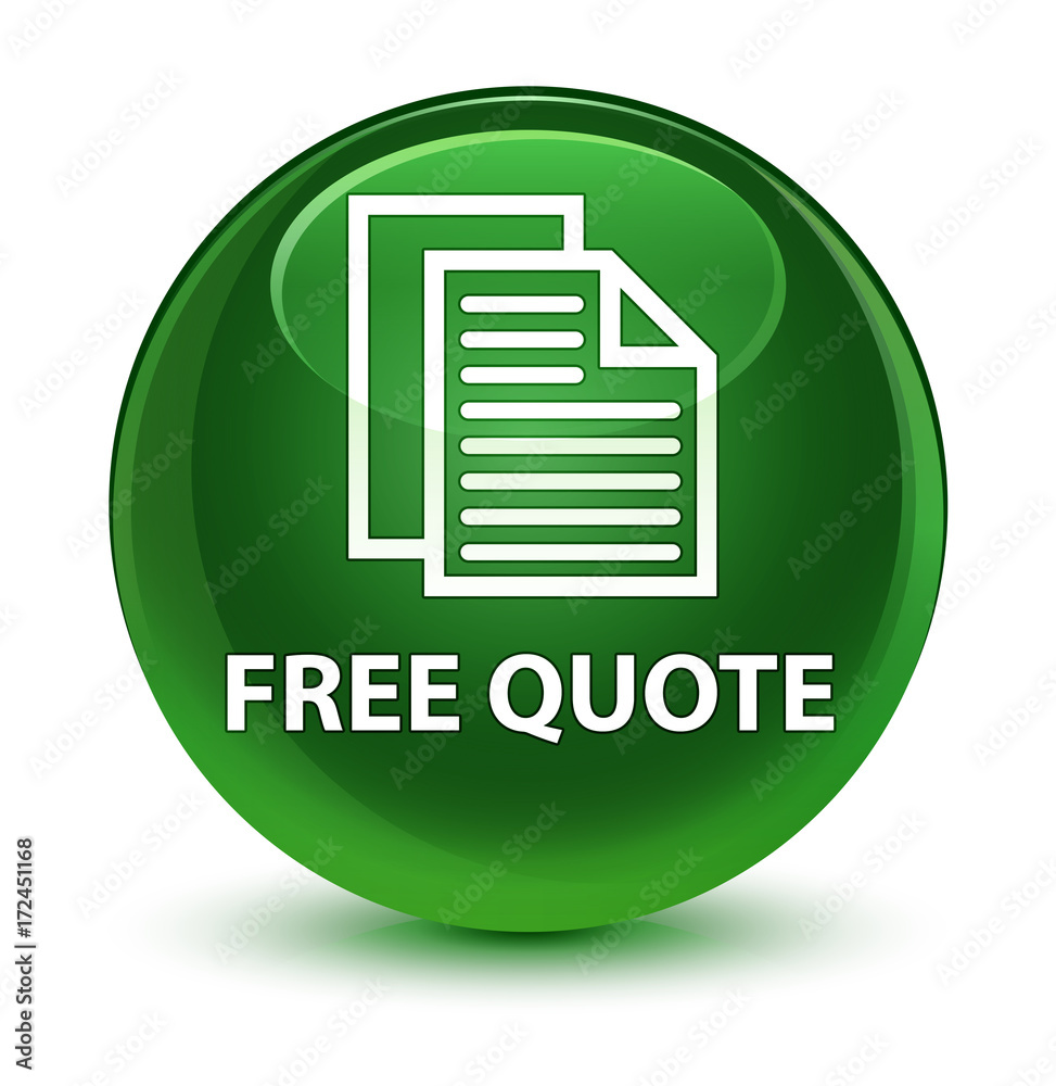 Free quote glassy soft green round button Free quote glassy soft green round button