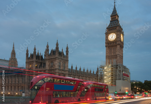 Fotografie Westminster bridge, Big Ben in the morning