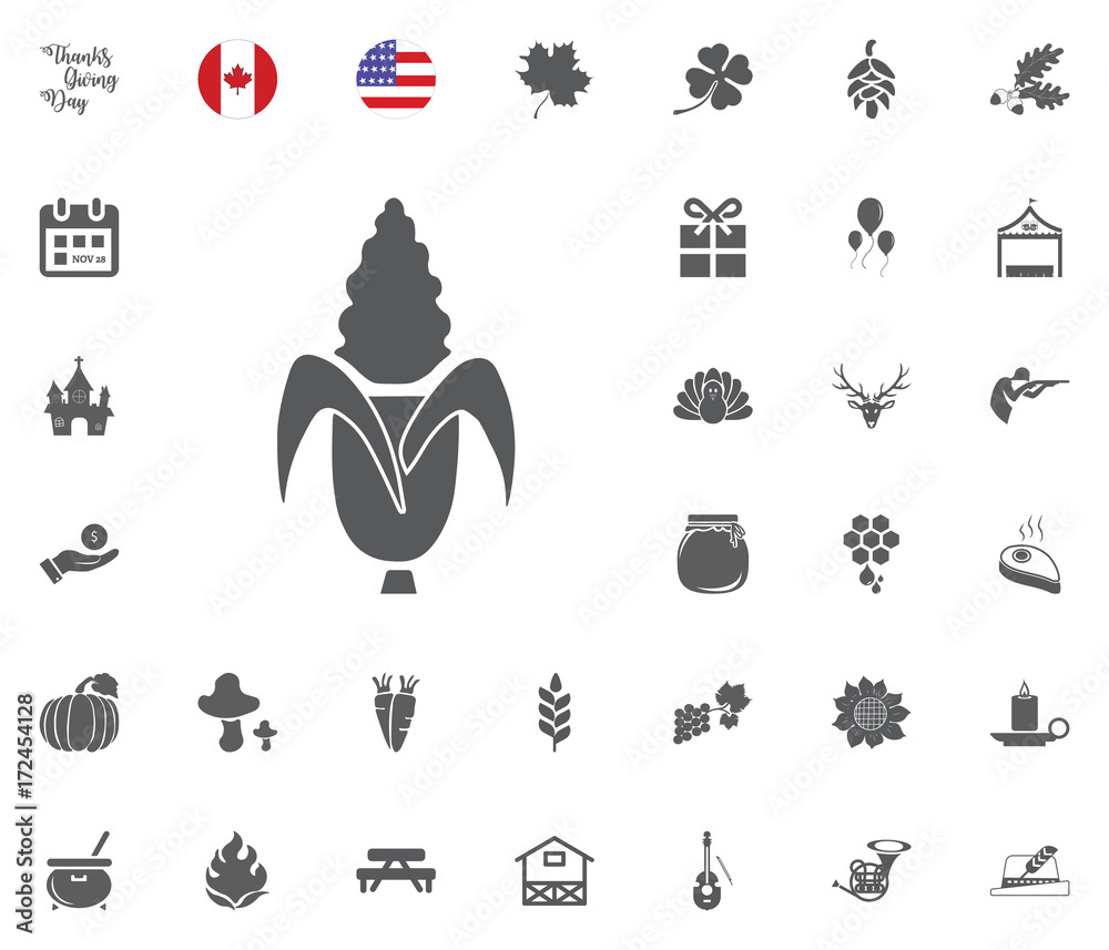 Thanksgiving Day Icon set. Design elements illlustration vector