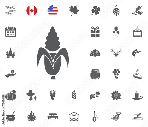 Thanksgiving Day Icon set. Design elements illlustration vector