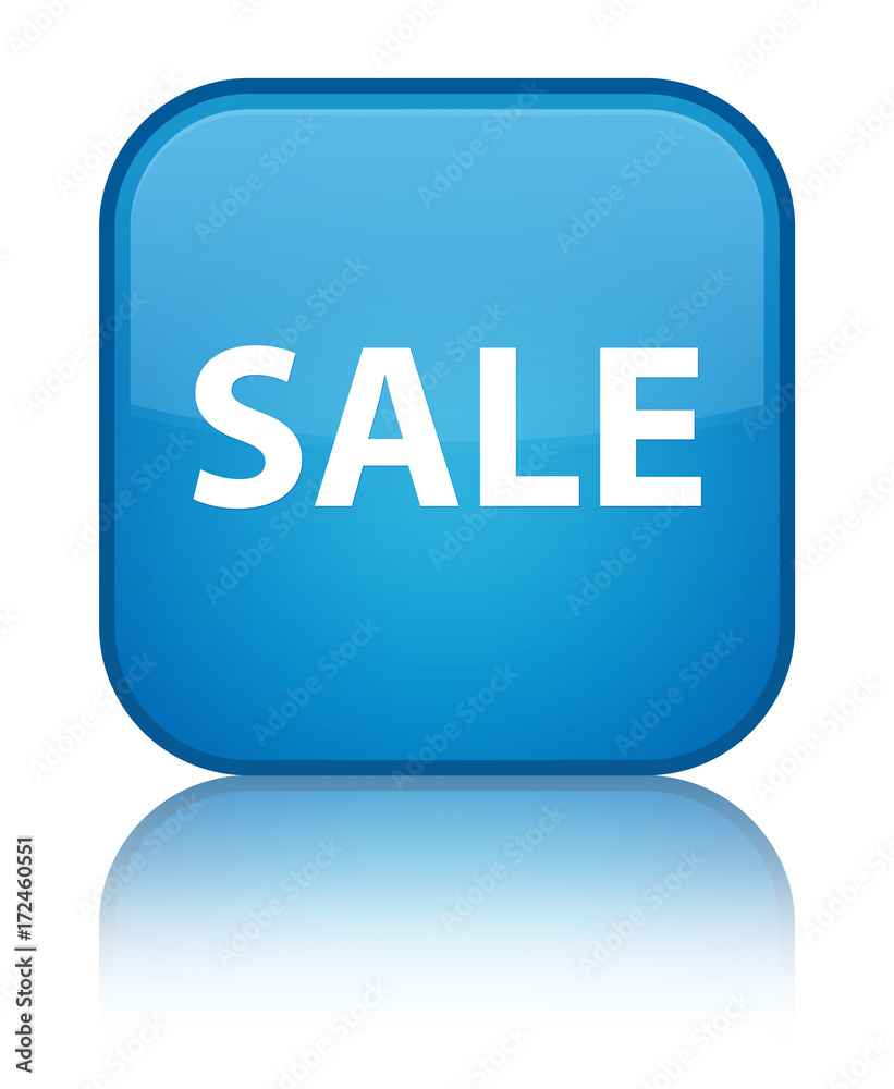Sale special cyan blue square button Sale special cyan blue square button