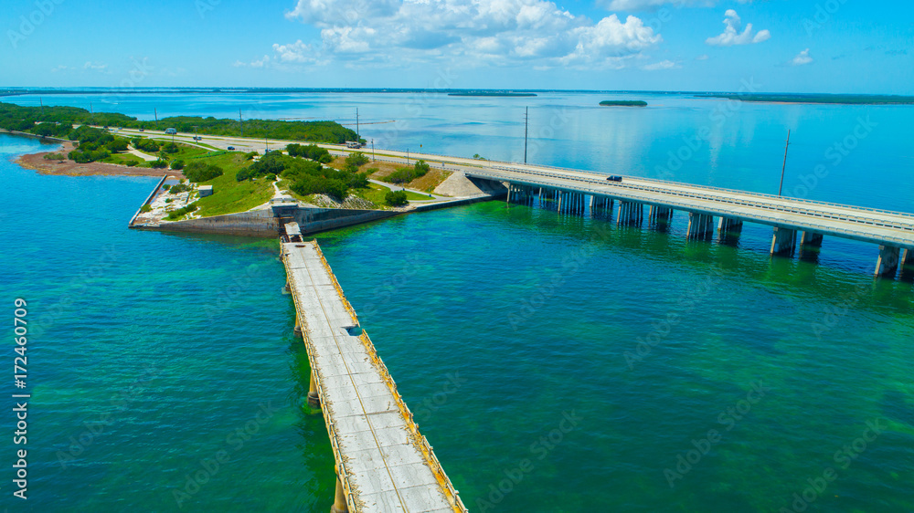 Road to Key West over seas and islands, Florida keys, USA. Stock Photo ...