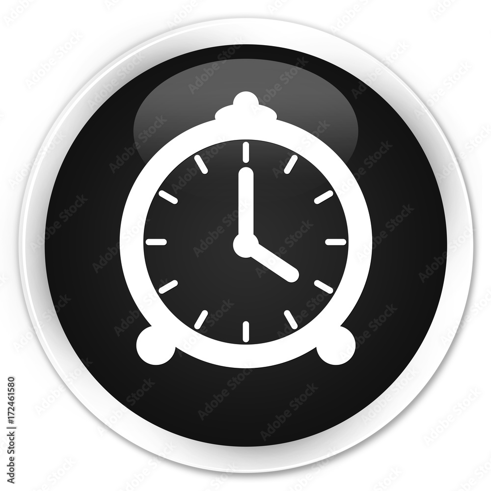Alarm clock icon premium black round button Alarm clock icon premium black round button