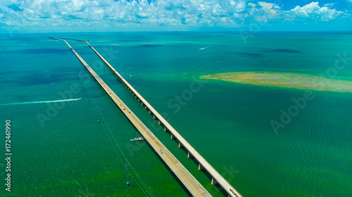 7 mile bridge. Aerial view. Florida Keys  Marathon  USA. 