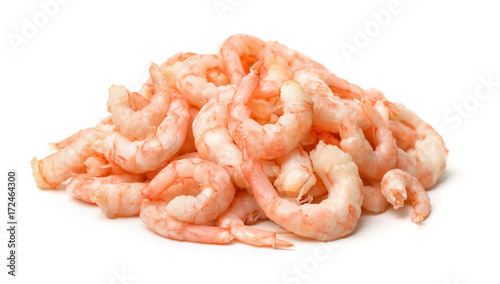 Pile of boiled peeled  shrimps