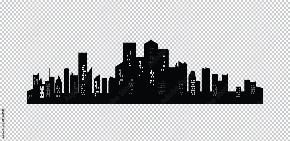 Obraz premium Set of vector cities silhouette