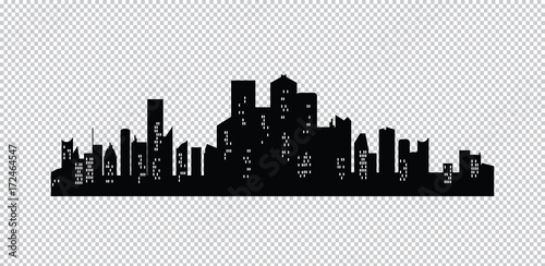  Set of vector cities silhouette #172464547