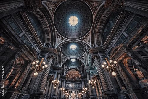 The ceiling inside La Madeleine church in Paris photo