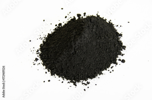 black pigment isolated over white