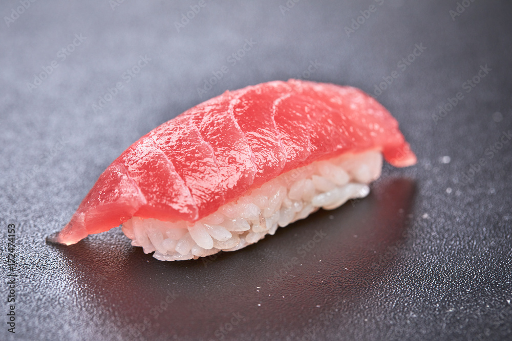 sushi on the black background sushi on the black background