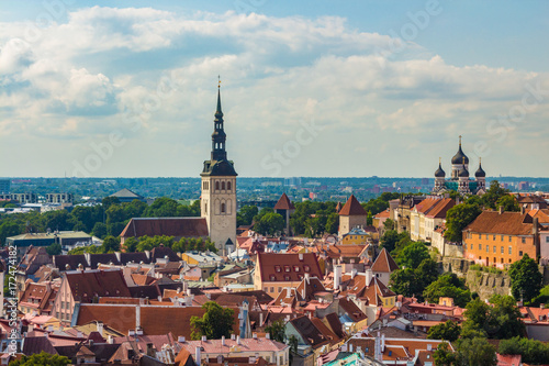 Wallpaper Mural Aerial View of Tallinn Old Town in a beautiful summer day, Estonia Torontodigital.ca