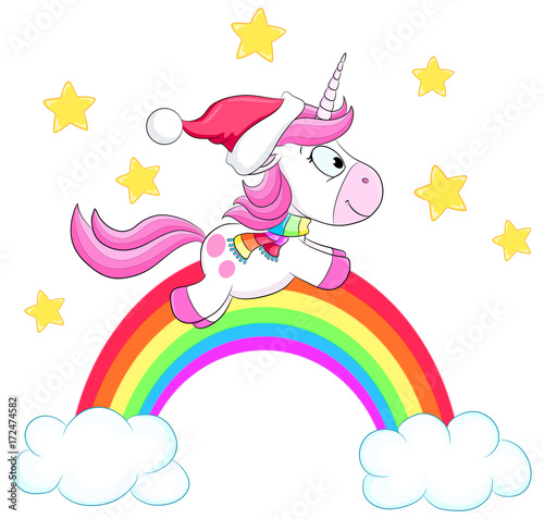 Weihnachtliches Einhorn - Vektor Illustration