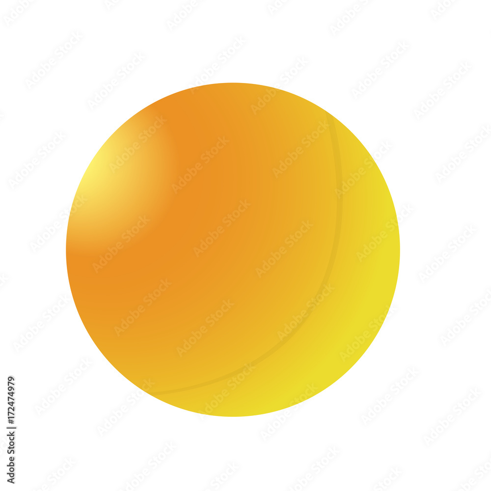 Isolated ping pong ball on a white background, Vector illustration
