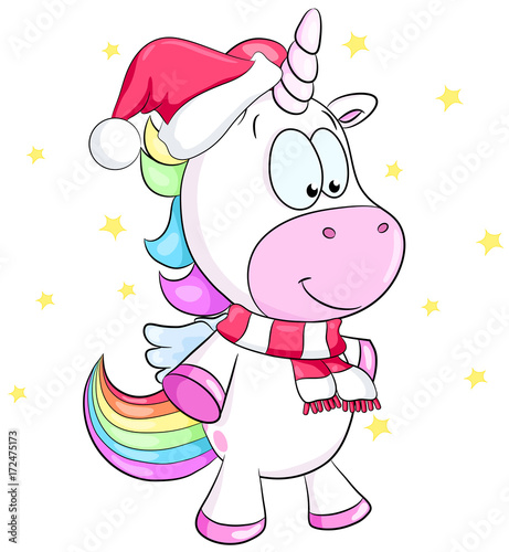 Weihnachtliches Einhorn - Vektor Illustration