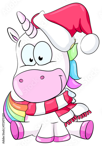 Weihnachtliches Einhorn - Vektor Illustration