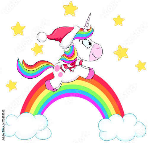 Weihnachtliches Einhorn - Vektor Illustration