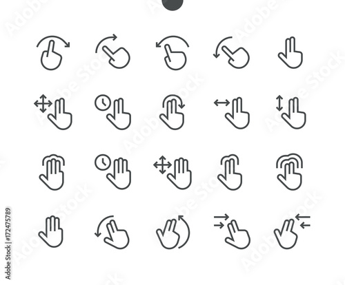 Gesture View Outlined Pixel Perfect Well-crafted Vector Thin Line Icons 48x48 Ready for 24x24 Grid for Web Graphics and Apps with Editable Stroke. Simple Minimal Pictogram