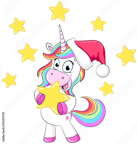 Weihnachtliches Einhorn - Vektor Illustration