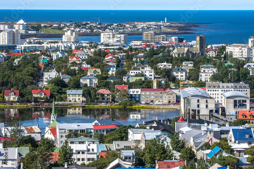 Reykjavik city aerial view of colorful houses, Iceland © Mariana Ianovska