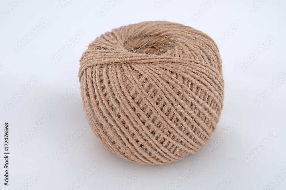 Jute string on white background Jute string on white background