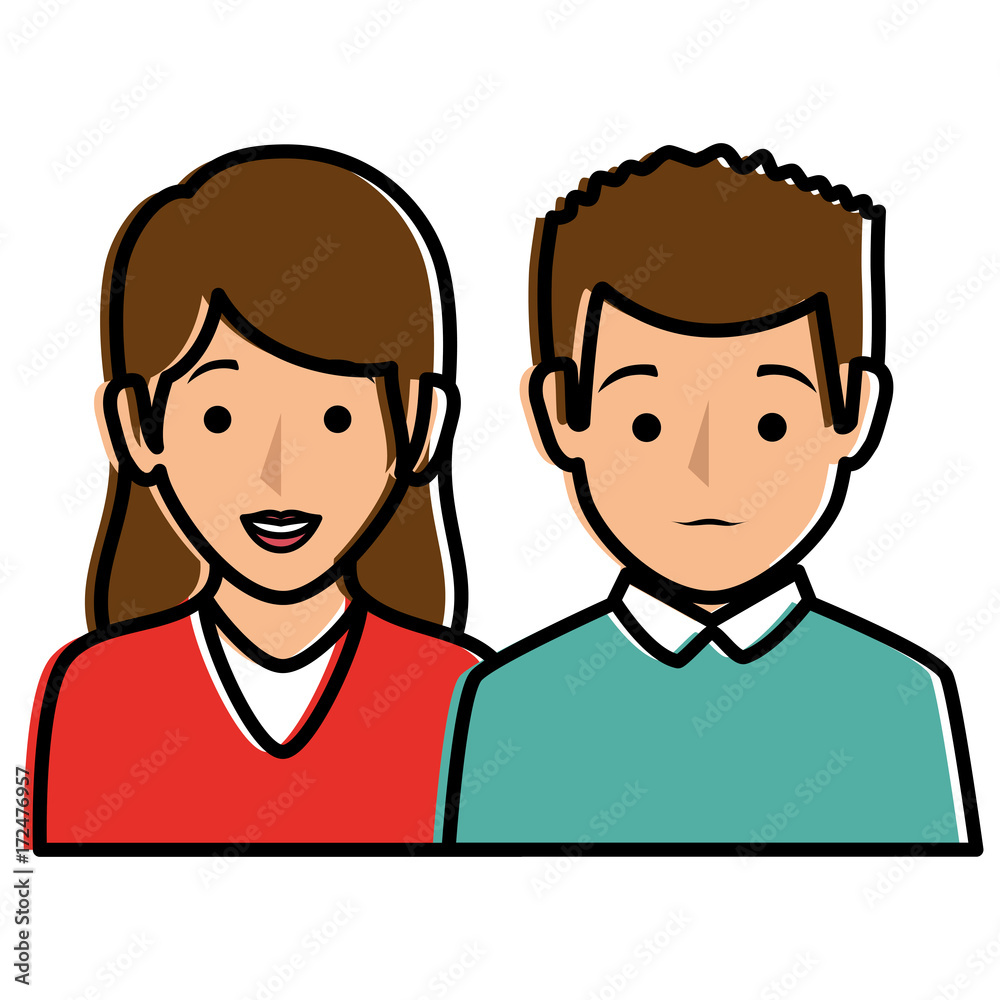 couple businesspeople avatars characters couple businesspeople avatars characters