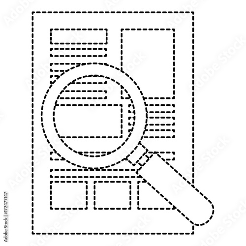 magnifying glass with curriculum vitae isolated icon